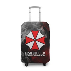 Чехол для чемодана 3D с принтом UMBRELLA CORP в Тюмени, 86% полиэфир, 14% спандекс | двустороннее нанесение принта, прорези для ручек и колес | ada wong | biohazard | leon | nemesis | project resistance | raccoon city | re2 | resident evil 2 | rpd | stars | umbrella | ада вонг | амбрелла | немесис | ужасы