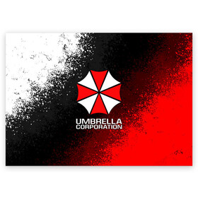 Поздравительная открытка с принтом UMBRELLA CORP в Тюмени, 100% бумага | плотность бумаги 280 г/м2, матовая, на обратной стороне линовка и место для марки
 | ada wong | biohazard | leon | nemesis | project resistance | raccoon city | re2 | resident evil 2 | rpd | stars | umbrella | ада вонг | амбрелла | немесис | ужасы