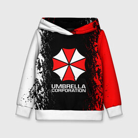 Детская толстовка 3D с принтом UMBRELLA CORP в Тюмени, 100% полиэстер | двухслойный капюшон со шнурком для регулировки, мягкие манжеты на рукавах и по низу толстовки, спереди карман-кенгуру с мягким внутренним слоем | Тематика изображения на принте: ada wong | biohazard | leon | nemesis | project resistance | raccoon city | re2 | resident evil 2 | rpd | stars | umbrella | ада вонг | амбрелла | немесис | ужасы