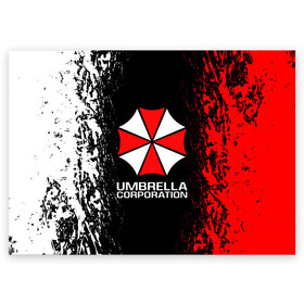 Поздравительная открытка с принтом UMBRELLA CORP в Тюмени, 100% бумага | плотность бумаги 280 г/м2, матовая, на обратной стороне линовка и место для марки
 | ada wong | biohazard | leon | nemesis | project resistance | raccoon city | re2 | resident evil 2 | rpd | stars | umbrella | ада вонг | амбрелла | немесис | ужасы