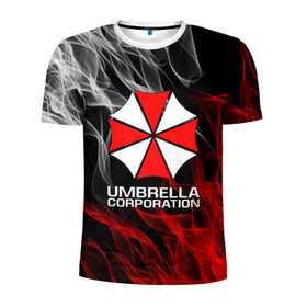 Мужская футболка 3D спортивная с принтом UMBRELLA CORP в Тюмени, 100% полиэстер с улучшенными характеристиками | приталенный силуэт, круглая горловина, широкие плечи, сужается к линии бедра | ada wong | biohazard | leon | nemesis | project resistance | raccoon city | re2 | resident evil 2 | rpd | stars | umbrella | ада вонг | амбрелла | немесис | ужасы