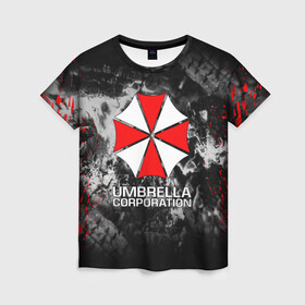 Женская футболка 3D с принтом UMBRELLA CORP | АМБРЕЛЛА КОРП в Тюмени, 100% полиэфир ( синтетическое хлопкоподобное полотно) | прямой крой, круглый вырез горловины, длина до линии бедер | ada wong | biohazard | leon | nemesis | project resistance | raccoon city | re2 | resident evil 2 | rpd | stars | umbrella | ада вонг | амбрелла | немесис | ужасы