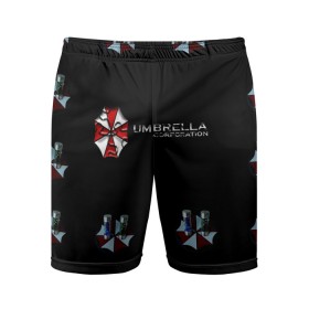 Мужские шорты спортивные с принтом Umbrella Corporation в Тюмени,  |  | Тематика изображения на принте: апокалипсис | зла | зомби | обитель | твирус