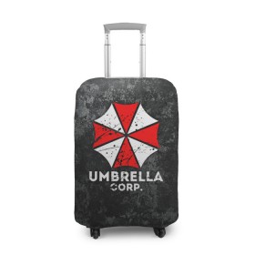 Чехол для чемодана 3D с принтом UMBRELLA CORP в Тюмени, 86% полиэфир, 14% спандекс | двустороннее нанесение принта, прорези для ручек и колес | ada wong | biohazard | leon | nemesis | project resistance | raccoon city | re2 | resident evil 2 | rpd | stars | umbrella | ада вонг | амбрелла | немесис | ужасы