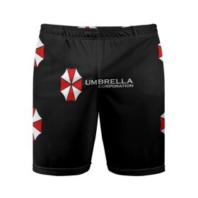 Мужские шорты спортивные с принтом Umbrella Corporation в Тюмени,  |  | Тематика изображения на принте: апокалипсис | зла | зомби | обитель | твирус