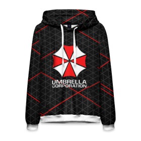 Мужская толстовка 3D с принтом UMBRELLA CORP в Тюмени, 100% полиэстер | двухслойный капюшон со шнурком для регулировки, мягкие манжеты на рукавах и по низу толстовки, спереди карман-кенгуру с мягким внутренним слоем. | ada wong | biohazard | leon | nemesis | project resistance | raccoon city | re2 | resident evil 2 | rpd | stars | umbrella | ада вонг | амбрелла | немесис | ужасы