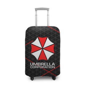 Чехол для чемодана 3D с принтом UMBRELLA CORP в Тюмени, 86% полиэфир, 14% спандекс | двустороннее нанесение принта, прорези для ручек и колес | ada wong | biohazard | leon | nemesis | project resistance | raccoon city | re2 | resident evil 2 | rpd | stars | umbrella | ада вонг | амбрелла | немесис | ужасы