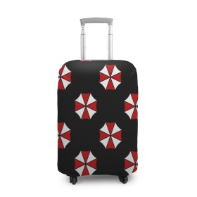 Чехол для чемодана 3D с принтом Umbrella Corporation в Тюмени, 86% полиэфир, 14% спандекс | двустороннее нанесение принта, прорези для ручек и колес | апокалипсис | зла | зомби | обитель | твирус