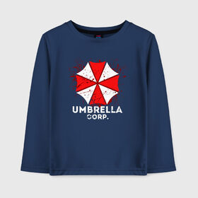 Детский лонгслив хлопок с принтом UMBRELLA CORP в Тюмени, 100% хлопок | круглый вырез горловины, полуприлегающий силуэт, длина до линии бедер | ada wong | biohazard | leon | nemesis | project resistance | raccoon city | re2 | resident evil 2 | rpd | stars | umbrella | ада вонг | амбрелла | немесис | ужасы