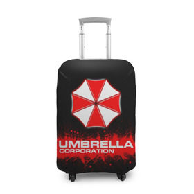 Чехол для чемодана 3D с принтом Umbrella Corporation в Тюмени, 86% полиэфир, 14% спандекс | двустороннее нанесение принта, прорези для ручек и колес | corporation | umbrella | umbrella corporation | амбрела | амбрелла корпорейшн | военная корпорация | корпорация | фармацевтическая корпорация