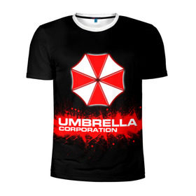 Мужская футболка 3D спортивная с принтом Umbrella Corporation в Тюмени, 100% полиэстер с улучшенными характеристиками | приталенный силуэт, круглая горловина, широкие плечи, сужается к линии бедра | corporation | umbrella | umbrella corporation | амбрела | амбрелла корпорейшн | военная корпорация | корпорация | фармацевтическая корпорация