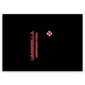 Поздравительная открытка с принтом Umbrella Corporation в Тюмени, 100% бумага | плотность бумаги 280 г/м2, матовая, на обратной стороне линовка и место для марки
 | corporation | umbrella | umbrella corporation | амбрела | амбрелла корпорейшн | военная корпорация | корпорация | фармацевтическая корпорация