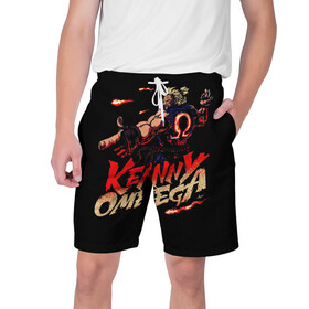 Мужские шорты 3D с принтом Kenny Omega Street Fighter в Тюмени,  полиэстер 100% | прямой крой, два кармана без застежек по бокам. Мягкая трикотажная резинка на поясе, внутри которой широкие завязки. Длина чуть выше колен | kennyomega aew streetfighter