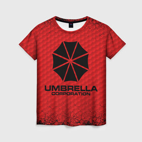 Женская футболка 3D с принтом Umbrella Corporation в Тюмени, 100% полиэфир ( синтетическое хлопкоподобное полотно) | прямой крой, круглый вырез горловины, длина до линии бедер | corporation | umbrella | umbrella corporation | амбрела | амбрелла корпорейшн | военная корпорация | корпорация | фармацевтическая корпорация