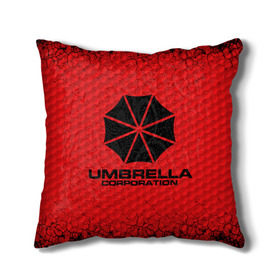 Подушка 3D с принтом Umbrella Corporation в Тюмени, наволочка – 100% полиэстер, наполнитель – холлофайбер (легкий наполнитель, не вызывает аллергию). | состоит из подушки и наволочки. Наволочка на молнии, легко снимается для стирки | corporation | umbrella | umbrella corporation | амбрела | амбрелла корпорейшн | военная корпорация | корпорация | фармацевтическая корпорация