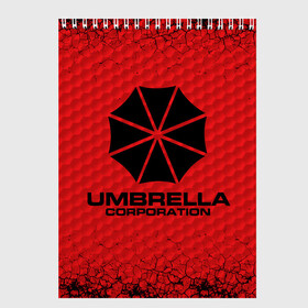 Скетчбук с принтом Umbrella Corporation в Тюмени, 100% бумага
 | 48 листов, плотность листов — 100 г/м2, плотность картонной обложки — 250 г/м2. Листы скреплены сверху удобной пружинной спиралью | corporation | umbrella | umbrella corporation | амбрела | амбрелла корпорейшн | военная корпорация | корпорация | фармацевтическая корпорация