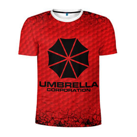 Мужская футболка 3D спортивная с принтом Umbrella Corporation в Тюмени, 100% полиэстер с улучшенными характеристиками | приталенный силуэт, круглая горловина, широкие плечи, сужается к линии бедра | corporation | umbrella | umbrella corporation | амбрела | амбрелла корпорейшн | военная корпорация | корпорация | фармацевтическая корпорация
