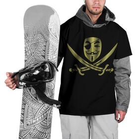 Накидка на куртку 3D с принтом Анонимус Пират в Тюмени, 100% полиэстер |  | anonymous | v   значит вендетта | анонимус | анонимусы | вендетта | гай фокс | гая фокса | женскую | купить | маска | маска v | мужскую | пират | пирата | с анонимусом | с маской | с пиратом | хакер | хактивизм