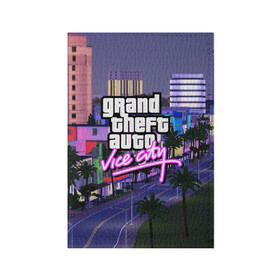 Обложка для паспорта матовая кожа с принтом Grand Theft Auto Vice City в Тюмени, натуральная матовая кожа | размер 19,3 х 13,7 см; прозрачные пластиковые крепления | grand theft auto 2 | grand theft auto 3 | grand theft auto v | grand theft auto: san andreas | grand theft auto: vice city | gta 1 | gta 2 | gta 3 | gta 4 | gta 5 | gta online | gta v | город | игры