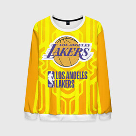 Мужской свитшот 3D с принтом Los Angeles Lakers Bryant 24 в Тюмени, 100% полиэстер с мягким внутренним слоем | круглый вырез горловины, мягкая резинка на манжетах и поясе, свободная посадка по фигуре | 