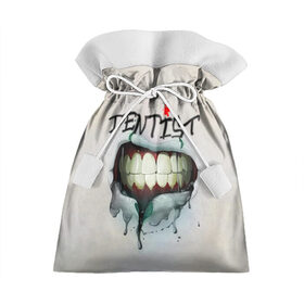 Подарочный 3D мешок с принтом Dentist в Тюмени, 100% полиэстер | Размер: 29*39 см | Тематика изображения на принте: blood | dentist | teeth | губы | день стоматолога | зубной | зубы | кровь | подарок | стоматолог