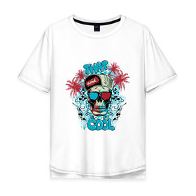 Мужская футболка хлопок Oversize с принтом That Cool в Тюмени, 100% хлопок | свободный крой, круглый ворот, “спинка” длиннее передней части | cool | skull | арт | через