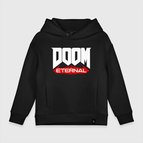 Детское худи Oversize хлопок с принтом DOOM | ДУМ (Z) в Тюмени, френч-терри — 70% хлопок, 30% полиэстер. Мягкий теплый начес внутри —100% хлопок | боковые карманы, эластичные манжеты и нижняя кромка, капюшон на магнитной кнопке | doom | doom eternal | дум