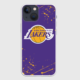 Чехол для iPhone 13 mini с принтом LA LAKERS в Тюмени,  |  | Тематика изображения на принте: america | basketball | kobe bryant | la | la lakers | lakers | los angeles lakers | nba | usa | баскетбол | кобе брайант | лос анджелес лейкерс | нба | сша