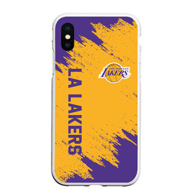 Чехол для iPhone XS Max матовый с принтом LA LAKERS в Тюмени, Силикон | Область печати: задняя сторона чехла, без боковых панелей | america | basketball | kobe bryant | la | la lakers | lakers | los angeles lakers | nba | usa | баскетбол | кобе брайант | лос анджелес лейкерс | нба | сша