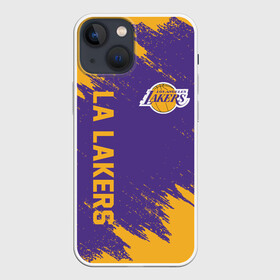 Чехол для iPhone 13 mini с принтом LA LAKERS в Тюмени,  |  | Тематика изображения на принте: america | basketball | kobe bryant | la | la lakers | lakers | los angeles lakers | nba | usa | баскетбол | кобе брайант | лос анджелес лейкерс | нба | сша