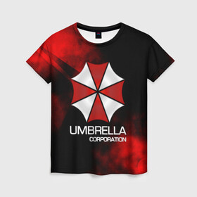 Женская футболка 3D с принтом UMBRELLA CORP в Тюмени, 100% полиэфир ( синтетическое хлопкоподобное полотно) | прямой крой, круглый вырез горловины, длина до линии бедер | biohazard | biohazard 7 | crocodile | fang | game | hand | monster | new umbrella | resident evil | resident evil 7 | umbrella | umbrella corp | umbrella corporation | zombie | обитель