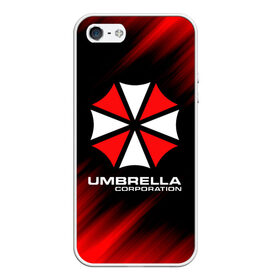 Чехол для iPhone 5/5S матовый с принтом Umbrella Corporation в Тюмени, Силикон | Область печати: задняя сторона чехла, без боковых панелей | corp | corporation | resident evil | umbrella | umbrella corporation | зомби апокалипсис | зонт | игра