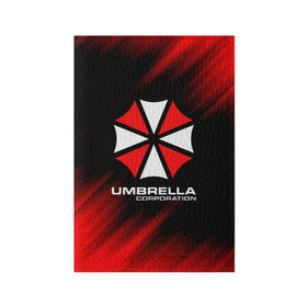 Обложка для паспорта матовая кожа с принтом Umbrella Corporation в Тюмени, натуральная матовая кожа | размер 19,3 х 13,7 см; прозрачные пластиковые крепления | corp | corporation | resident evil | umbrella | umbrella corporation | зомби апокалипсис | зонт | игра