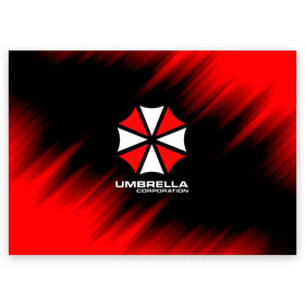 Поздравительная открытка с принтом Umbrella Corporation в Тюмени, 100% бумага | плотность бумаги 280 г/м2, матовая, на обратной стороне линовка и место для марки
 | corp | corporation | resident evil | umbrella | umbrella corporation | зомби апокалипсис | зонт | игра