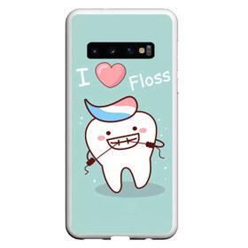 Чехол для Samsung Galaxy S10 с принтом Tooth в Тюмени, Силикон | Область печати: задняя сторона чехла, без боковых панелей | 9 февраля | врач | день стоматолога | зуб | майки в подарок | майки на 9 февраля | подарки на день стоматолога | стоматолог