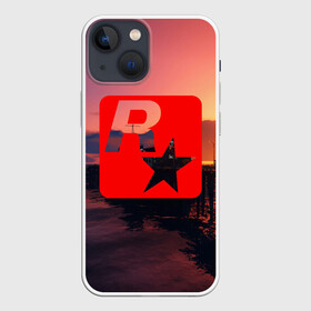 Чехол для iPhone 13 mini с принтом GTA ROCKSTAR в Тюмени,  |  | grand theft auto 2 | grand theft auto 3 | grand theft auto v | grand theft auto: san andreas | grand theft auto: vice city | gta 1 | gta 2 | gta 3 | gta 4 | gta 5 | gta online | gta v | город | игры