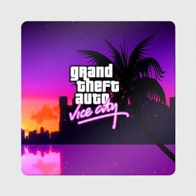 Магнит виниловый Квадрат с принтом GTA:VICE CITY в Тюмени, полимерный материал с магнитным слоем | размер 9*9 см, закругленные углы | grand theft auto 2 | grand theft auto 3 | grand theft auto v | grand theft auto: san andreas | grand theft auto: vice city | gta 1 | gta 2 | gta 3 | gta 4 | gta 5 | gta online | gta v | город | игры