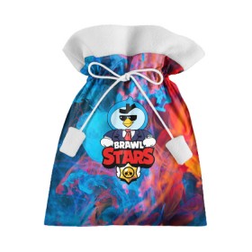 Подарочный 3D мешок с принтом BRAWL STARS MR.P в Тюмени, 100% полиэстер | Размер: 29*39 см | Тематика изображения на принте: brawl stars | brawl stars leon shark | leon | mr p | v | акула | бравл старс | леон | мистер п