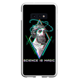 Чехол для Samsung S10E с принтом Magic is science - Пифагор в Тюмени, Силикон | Область печати: задняя сторона чехла, без боковых панелей | magic | science | астрономия | геометрия | картинки | математика | мем | наука | пифагор | приколы | треугольник | физика | школа | школьник