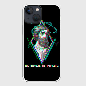 Чехол для iPhone 13 mini с принтом Magic is science   Пифагор в Тюмени,  |  | magic | science | астрономия | геометрия | картинки | математика | мем | наука | пифагор | приколы | треугольник | физика | школа | школьник