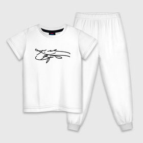Детская пижама хлопок с принтом KOBE BRYANT (АВТОГРАФ) в Тюмени, 100% хлопок |  брюки и футболка прямого кроя, без карманов, на брюках мягкая резинка на поясе и по низу штанин
 | Тематика изображения на принте: 