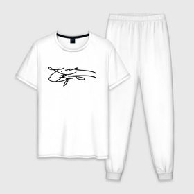 Мужская пижама хлопок с принтом KOBE BRYANT (АВТОГРАФ) в Тюмени, 100% хлопок | брюки и футболка прямого кроя, без карманов, на брюках мягкая резинка на поясе и по низу штанин
 | Тематика изображения на принте: 