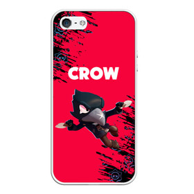 Чехол для iPhone 5/5S матовый с принтом BRAWL STARS CROW в Тюмени, Силикон | Область печати: задняя сторона чехла, без боковых панелей | bea | bibi | brawl stars | colt | crow | el brown | leon | leon shark | max | nita | sally leon | shark | акула | беа | берли | биби | бравл старс | браун | ворон | кольт | леон | леон акула | макс | нита | шелли