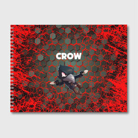 Альбом для рисования с принтом BRAWL STARS CROW в Тюмени, 100% бумага
 | матовая бумага, плотность 200 мг. | bea | bibi | brawl stars | colt | crow | el brown | leon | leon shark | max | nita | sally leon | shark | акула | беа | берли | биби | бравл старс | браун | ворон | кольт | леон | леон акула | макс | нита | шелли