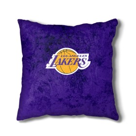 Подушка 3D с принтом LA LAKERS в Тюмени, наволочка – 100% полиэстер, наполнитель – холлофайбер (легкий наполнитель, не вызывает аллергию). | состоит из подушки и наволочки. Наволочка на молнии, легко снимается для стирки | america | basketball | kobe bryant | la | la lakers | lakers | los angeles lakers | nba | usa | баскетбол | кобе брайант | лос анджелес лейкерс | нба | сша