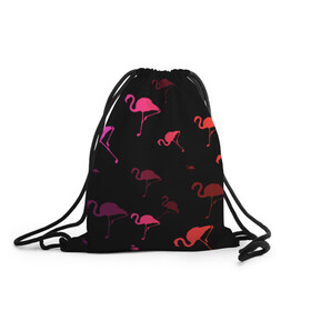 Рюкзак-мешок 3D с принтом Фламинго в Тюмени, 100% полиэстер | плотность ткани — 200 г/м2, размер — 35 х 45 см; лямки — толстые шнурки, застежка на шнуровке, без карманов и подкладки | минимализм | прикольные картинки | прикольные надписи | розовый фламинго | фламинго