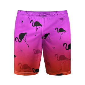 Мужские шорты спортивные с принтом Фламинго в Тюмени,  |  | Тематика изображения на принте: минимализм | прикольные картинки | прикольные надписи | розовый фламинго | фламинго