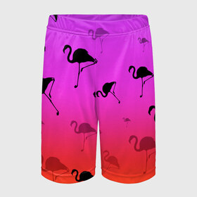 Детские спортивные шорты 3D с принтом Фламинго в Тюмени,  100% полиэстер
 | пояс оформлен широкой мягкой резинкой, ткань тянется
 | минимализм | прикольные картинки | прикольные надписи | розовый фламинго | фламинго