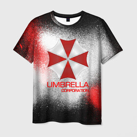 Мужская футболка 3D с принтом UMBRELLA CORP в Тюмени, 100% полиэфир | прямой крой, круглый вырез горловины, длина до линии бедер | Тематика изображения на принте: biohazard | biohazard 7 | crocodile | fang | game | hand | monster | new umbrella | resident evil | resident evil 7 | umbrella | umbrella corp | umbrella corporation | zombie | обитель