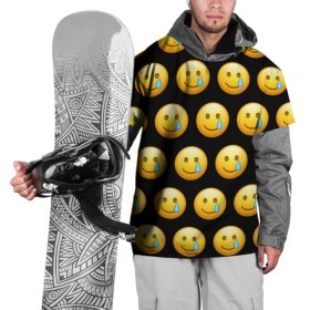 Накидка на куртку 3D с принтом New Emoji в Тюмени, 100% полиэстер |  | crying | emoji | smile | smiling face with tear | tear | плачущий | слеза | смайлик | улыбка | эмодзи